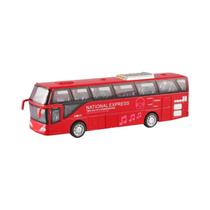 Ônibus De Viagem Infantil Modelo Liga Metálica Veículo Brinquedo Som Luz Puxar Presente Educacional