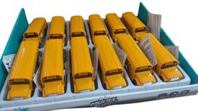 Ônibus Escolar Amarelo De Metal Fricção C/ 12 Pçs Miki Toy