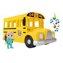 Ônibus Escolar Amarelo Musical CoComelon, Toca Trechos de 'As Rodas do Ônibus' com Figura Removível do JJ - Brinquedo para Bebês e