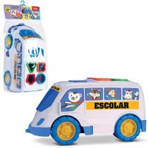 Onibus Escolar Baby Didatico Colors 4 Pecas 32,5X16X15Cm Na - Samba Toys