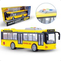Onibus escolar de friccao1:16 com luz e som
