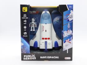 Ônibus Espacial com Luz e Som + Figura Astronauta Shiny Toys