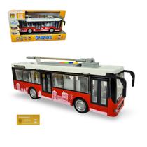 Onibus Friccao com Luz e Som DM Toys Vermelho Portas Abrem Tamanho 28cm Brinquedo Recreativo Onibus Friccao com Luz e Som DM Toys Vermelho Portas Abrem Tamanho 28cm Brinquedo Recreativo