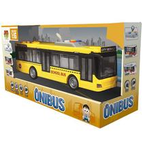Onibus Fricçao com Som e LUZ Amarelo DM TOYS DMT6165