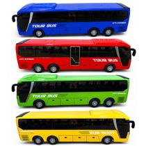 Ônibus Miniatura Carrinho Metal Coleção Turismo Roda Fricção -