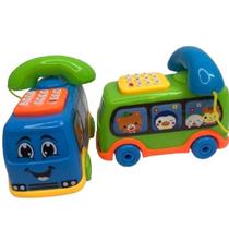 Onibus Telefone, brinquedo Infantil com Luz a Pilha Clássico