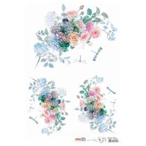OPAPEL - Papel Transparente 30x45 cm com Flores e Lubélulas - REF 3277 OPAPEL - Papel Transparente 30x45 cm com Flores e Lubélulas - REF 3277