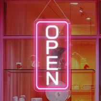 Open Sign InSharePlus 42 cm x 23 cm LED super brilhante rosa-branco