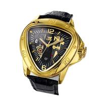 OPK Marca Homens Relógio Triângulo Grande Mostrador Pulseira de Couro Moda Relógio de Pulso 8168