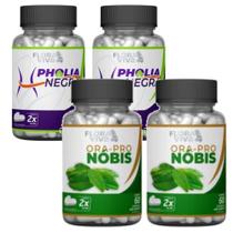 Ora Pro Nóbis + Pholia Negra 500 Mg 60 Cápsulas 4 Potes