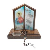 Oração De Mesa Com Porta Terço Sagrado Coração De Maria - FORNECEDOR 6