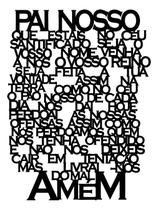 Oração Pai Nosso Quadro Decorativo Vazado Mdf Enfeite 45x37