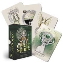 Oráculo do Espírito Celta: Sabedoria Antiga dos Elementais 36 cartas borda dourada livro 112 pág - Rockpool