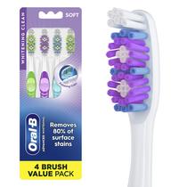 Oral-B 3D White Apagador de Manchas, Pack com 4 Escovas de Dente Manuais Macias, Remove Manchas, Clareia os Dentes, Limpador de Língua e Bochechas Oral-B 3D White Apagador de Manchas, Pack com 4 Escovas de Dente Manuais Macias, Remove Manchas, Clareia os Dentes, Limpador de Língua e Bochechas