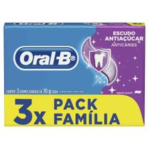 Oral-b kit creme dental escudo antiaçúcar 3 unidades com 70g