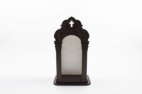 Oratório Capela Marrom Com Janela Mdf 27 Cm