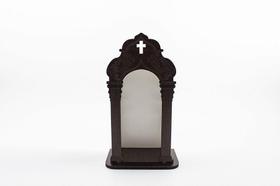 Oratório Capela Marrom Com Janela Mdf 27 Cm