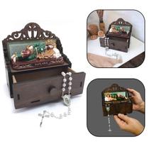 Oratório com Gaveta Imagem São José Dormindo Em Resina Oratório com Gaveta Imagem São José Dormindo Em Resina