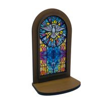 Oratório de Madeira Santo Espírito Santo Pequeno 24 cm Oratório de Madeira Santo Espírito Santo Pequeno 24 cm