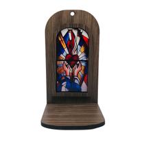 Oratório de Madeira Vitral Sagrado Coração de Jesus Oratório de Madeira Vitral Sagrado Coração de Jesus