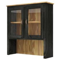 Oratório em Madeira Maciça com 2 Portas de Vidro Preto Oliva Oratório em Madeira Maciça com 2 Portas de Vidro Preto Oliva