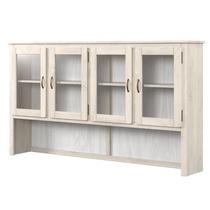 Oratório em Madeira Maciça com 4 Portas de Vidro Branco Envelhecido