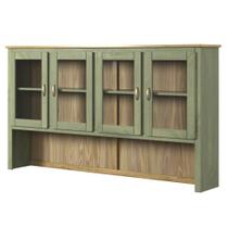 Oratório em Madeira Maciça com 4 Portas de Vidro Verde Oliva Oratório em Madeira Maciça com 4 Portas de Vidro Verde Oliva