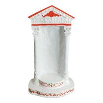 Oratório para Altar Branco e Vermelho 24 cm em Resina