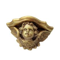 Oratório peanha dourada suporte de parede suporte para santo suporte para imagem oratório vaso - vintage