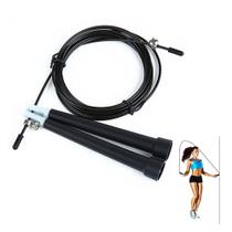 orda de Pular Ajustável Bonafit Profissional Cabo de Aço com Rolamento 3m Preta