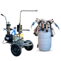 Ordenhadeira Mecânica Móvel Inox Bv 300 Com 1 Conjunto Duplo de ordenha Acoplado