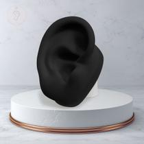Orelha de Silicone Base Oval Preta Orelha de Silicone Base Oval Preta