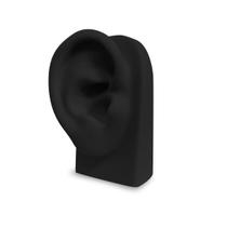 Orelha de Silicone Base Vertical Preta Orelha de Silicone Base Vertical Preta