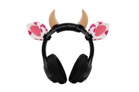 Orelhas e Chifres de Vaca 3D para Fones de Ouvido (Morango)