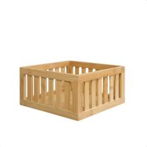 ORG03460NAT-Cesto Vazado de Bambu Oikos Organizador 24cm Quadrado