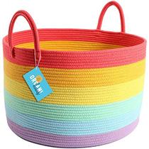 OrganiHaus Rainbow Basket para rainbow classroom decor Cesta de corda de algodão grande para de decoração de sala de arco-íris Cestas de armazenamento de brinquedos e caixas de armazenamento arco-íris Cestas de sala de aula para decoração de