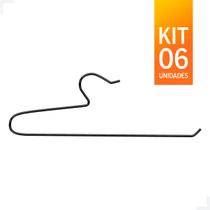 Organização Eficiente: Cabide Calceiro Luxo Preto - Kit de 6 Unidades de Alta Qualidade