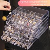 Organizador 120 disivorias porta joias caixa acrilica 5 gavetas bijuterias acessorios mesa armazenamento compartimentos