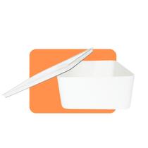 Organizador 2,8L Branco Com Tampa Acrílica Kit 2 Unidades