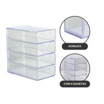 Organizador 4 Gavetas Divisórias Maquiagem Acrilico Organizador 4 Gavetas Divisórias Maquiagem Acrilico