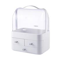 Organizador Acrílico Branco/Rosa Porta Maquiagens Acessórios C/Alça