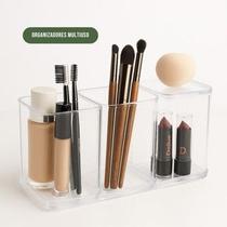 Organizador Acrílico Multiuso Porta Maquiagem, Cosméticos, Pincéis, Batons e Acessórios Transparente Organizador Acrílico Multiuso Porta Maquiagem, Cosméticos, Pincéis, Batons e Acessórios Transparente