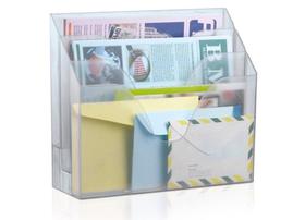 Organizador Acrílico Office Triplo Cristal Waleu