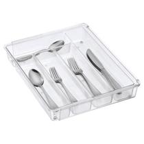 Organizador Acrílico Talheres Gaveta 5 Divisórias 27X35Cm - Plas Tutti