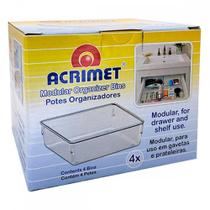 Organizador Acrimet Para Gaveta Grande 16 X 16 X 5,5Cm Caixa Com 4 Pecas