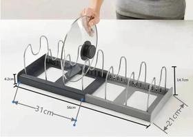 Organizador Ajustavel Panela Suporte Escorredor Tampa Louça Organizador Ajustavel Panela Suporte Escorredor Tampa Louça