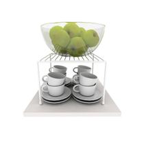 Organizador Aramado Armário Cozinha Prateleira 22cm Branco