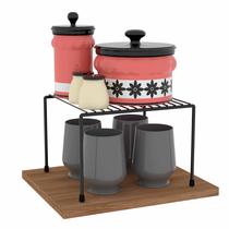 Organizador Armário Cozinha Prateleira Aramado 22cm Preto