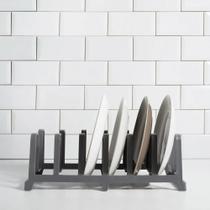 Organizador Armários Pratos/Tampas Multiuso Level Chumbo - Ou OT 100