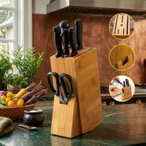 Organizador Bambu Porta Suporte Facas Faqueiro Cepo Cozinha 6x1